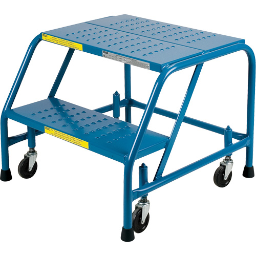 Rolling Step Ladder, 2 Steps, 18" Step Width, 19" Platform Height, Steel Buying Direct Corp.