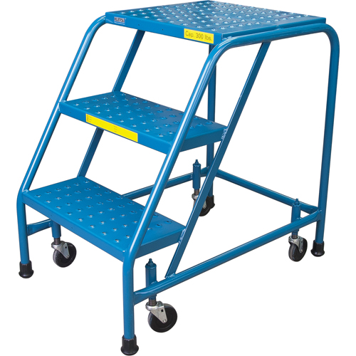 Rolling Step Ladder, 3 Steps, 18" Step Width, 28" Platform Height, Steel Buying Direct Corp.