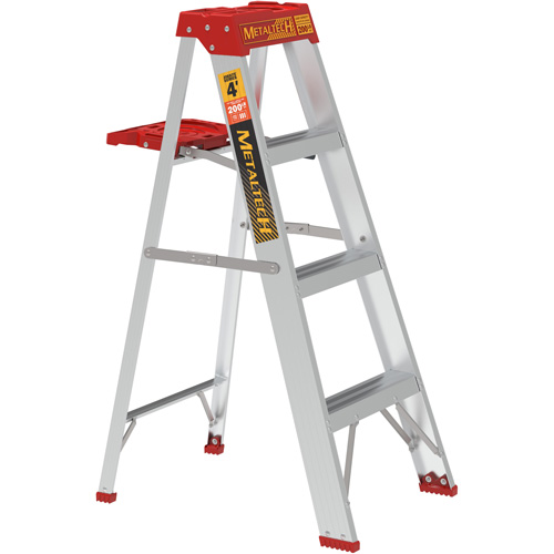 Step Ladder with Paint Tray, 4', Aluminum, 200 lbs. Capacity, Type 3 Buying Direct Corp.