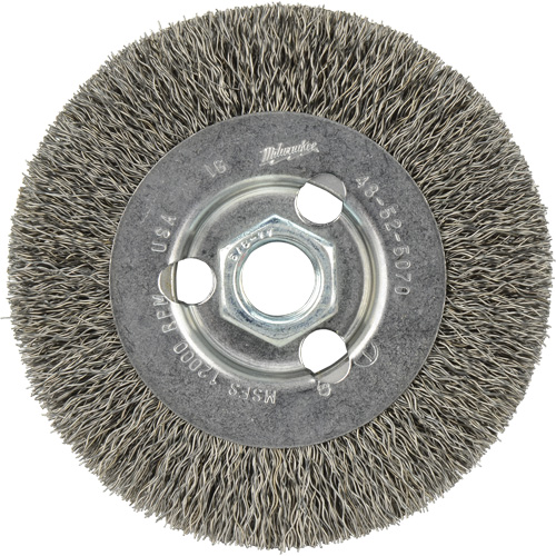 Crimped Wire Wheel, 4" Dia., 0.12" Fill, 5/8"-11 Arbor Buying Direct Corp.