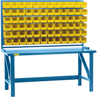 Louvered Rack with Bins, 36 Bins, 72" W x 15" D x 40" H Buying Direct Corp.