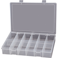 Compact Polypropylene Compartment Cases, 13-1/8" W x 9" D x 2-5/16" H, 12 Compartments Buying Direct Corp.