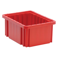Contenants Divider Box, Plastique, 10,9" la x 8,3" p x 5" h, Rouge Buying Direct Corp.