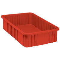 Contenants Divider Box, Plastique, 22,5" la x 17,5" p x 6" h, Rouge Buying Direct Corp.