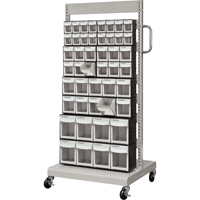 Mobile Tilt Bin Rack, Single-sided, 46 bins, 26-1/4" W x 22" D x 57-1/2" H Buying Direct Corp.