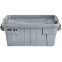 Brute Storage Tote with Lid, 27.88” D x 16.5” W x 10.7" H, 112 llbs. Capacity, Grey Buying Direct Corp.