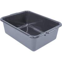 All-Purpose Flat-Bottom Storage Tub, 7" H x 15" D x 21" L, Plastic, Grey Buying Direct Corp.