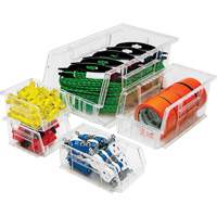 Bacs tr&egrave;s transparents Ultra, 8-1/4" la, 7" h x 14-3/4" p, Transparent Buying Direct Corp.