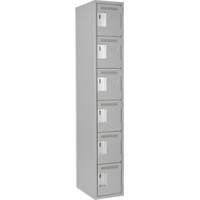 Clean Line Lockerettes, 6 -tier, 12" x 18" x 72", Steel, Grey, Rivet (Assembled) Buying Direct Corp.