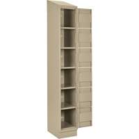 Clean Line Lockerette , 6 -tier, Bank of 4, 48" x 18" x 82", Steel, Beige, Rivet (Assembled) Buying Direct Corp.