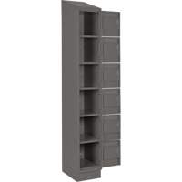 Clean Line Lockerette, 6 -tier, Bank of 4, 48" x 18" x 82", Steel, Charcoal, Rivet (Assembled) Buying Direct Corp.