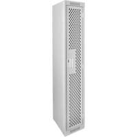 Clean Line Lockers, 12" x 15" x 72", Steel, Grey, Rivet (Assembled), Perforated Buying Direct Corp.