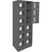 Assembled Lockerettes Clean Line Perforated Economy Lockers, 6 -tier, Bank of 2, 18" x 72" x 12", Steel Buying Direct Corp.