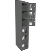 Assembled Lockerettes Clean Line Perforated Economy Lockers, 6 -tier, 18" x 72" x 12", Steel Buying Direct Corp.