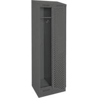 Clean Line Lockers, Bank of 2, 24" x 15" x 82", Steel, Charcoal, Rivet (Assembled), Perforated Buying Direct Corp.