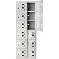 Clean Line Lockerettes, 6 -tier, Bank of 2, 18" x 72" x 12", Steel Buying Direct Corp.