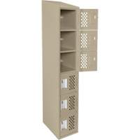 Assembled Lockerettes Clean Line Perforated Economy Lockers, 6 -tier, 18" x 72" x 12", Steel Buying Direct Corp.