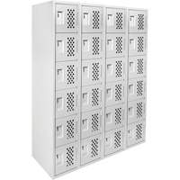 Clean Line Lockerettes, 6 -tier, Bank of 4, 18" x 72" x 12", Steel Buying Direct Corp.