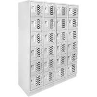 Assembled Clean Line Perforated Economy Lockers, 6 -tier, Bank of 4, 18" x 72" x 12", Steel Buying Direct Corp.