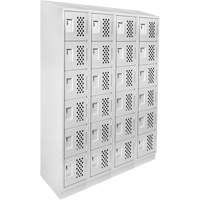 Assembled Clean Line Perforated Economy Lockers, 6 -tier, Bank of 4, 18" x 72" x 12", Steel Buying Direct Corp.