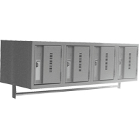 Wall Hung Lockers - Heavy Duty, Bank of 4, 18" x 12" x 12", Steel Buying Direct Corp.