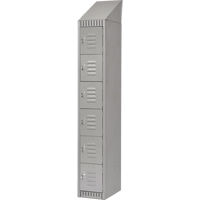 Lockers, 6 -tier, 12" x 18" x 82", Steel, Grey, Knocked Down Buying Direct Corp.