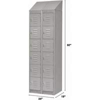 Lockers, 6 -tier, Bank of 2, 24" x 18" x 82", Steel, Grey, Knocked Down Buying Direct Corp.