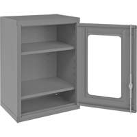 Wall-Mountable Storage Cabinet with Clearview Doors, 26-15/16" H x 18-1/8" W x 13-11/16" D, 2 Shelves, Steel, Grey Buying Direct Corp.