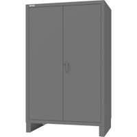 Cabinet with Recessed Pegboard Doors, Steel, 4 Shelves, 78" H x 48" W x 30" D, Grey Buying Direct Corp.