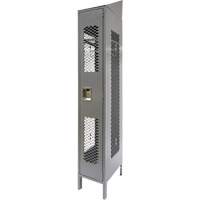 Vented Lockers, 12" x 18" x 88", Steel, Grey, Knocked Down, Perforated Buying Direct Corp.