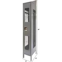 Vented Lockers, 12" x 18" x 88", Steel, Grey, Knocked Down, Perforated Buying Direct Corp.