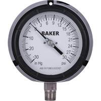 Pressure Gauge, 4-1/2" , 30"-0-30 psi, Bottom Mount, Liquid Filled Analogue Buying Direct Corp.