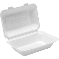 Contenants &agrave; charni&egrave;re pour nourriture compostable, Bagasse, Rectangulaire Buying Direct Corp.