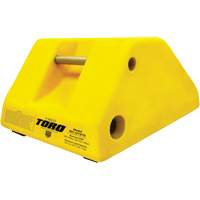 255 Ton Large Equipment Wheel Chock with Handle & Hole, Urethane, Yellow Buying Direct Corp.