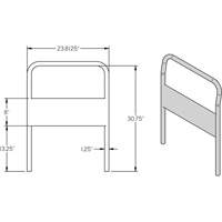 Poign&eacute;e chrom&eacute;e de 24" pour chariot &agrave; plateforme Buying Direct Corp.