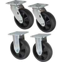 Caster Set, Rigid/Swivel, 6" (152.4 mm), Nylon, 2400 lbs. (1089 kg.) Buying Direct Corp.