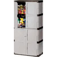 Heavy-Duty Cabinets, Plastic, 3 Shelves, 72" H x 36" W x 18" D, Mica and Charcoal Buying Direct Corp.