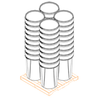 Nestable Polyethylene Drum, 55 US gal (45 imp. gal.), Open Top, Yellow Buying Direct Corp.