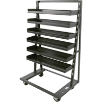Single-Sided Heavy Duty A-Frame Cart with 6 Lipped Trays, 38" x 25" x 63", 2500 lbs. Capacity Buying Direct Corp.