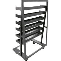 Single-Sided Heavy Duty A-Frame Cart with 6 Lipped Trays, 38" x 25" x 63", 2500 lbs. Capacity Buying Direct Corp.