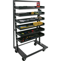 Single-Sided Heavy Duty A-Frame Cart with 6 Lipped Trays, 38" x 25" x 63", 2500 lbs. Capacity Buying Direct Corp.