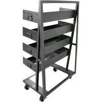 Single-Sided Heavy Duty A-Frame Cart with 4 Large Lipped Trays, 38" x 25" x 63", 2500 lbs. Capacity Buying Direct Corp.