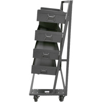 Single-Sided Heavy Duty A-Frame Cart with 4 Large Lipped Trays, 38" x 25" x 63", 2500 lbs. Capacity Buying Direct Corp.