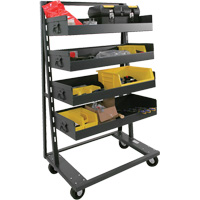 Single-Sided Heavy Duty A-Frame Cart with 4 Large Lipped Trays, 38" x 25" x 63", 2500 lbs. Capacity Buying Direct Corp.