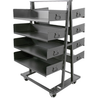 Double-Sided Heavy Duty A-Frame Cart with 8 Large Trays, 38" x 30" x 63", 2500 lbs. Capacity Buying Direct Corp.