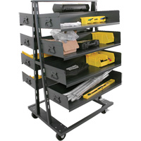 Double-Sided Heavy Duty A-Frame Cart with 8 Large Trays, 38" x 30" x 63", 2500 lbs. Capacity Buying Direct Corp.