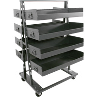 Double-Sided Heavy Duty A-Frame Cart with 8 Large Lipped Trays, 38" x 30" x 63", 2500 lbs. Capacity Buying Direct Corp.
