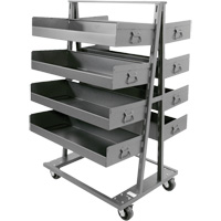 Double-Sided Heavy Duty A-Frame Cart with 8 Large Lipped Trays, 38" x 30" x 63", 2500 lbs. Capacity Buying Direct Corp.