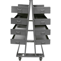Double-Sided Heavy Duty A-Frame Cart with 8 Large Lipped Trays, 38" x 30" x 63", 2500 lbs. Capacity Buying Direct Corp.