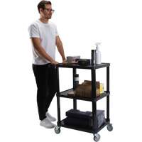 Utility Cart with Flat Shelf, 3 Tiers, 18-1/8" x 37-3/8" x 27-3/4", 330 lbs. Capacity Buying Direct Corp.